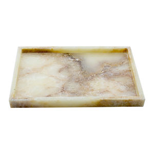 Nouveau plateau de service multifonctionnel de luxe moderne en marbre antique et onyx, grand format, design élégant - Product Image 1