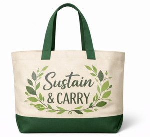 Bolsa de Lona con Logotipo Personalizado, Estampado de Hojas Verdes, Estilo Minimalista, Bolsa de Compras para Todas las Temporadas - Product Image 5