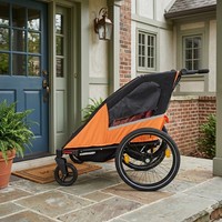 Remorque de vélo pour jumeaux TC-2024T avec fonctionnalité 3-en-1, cadre en aluminium et tissu résistant à l'eau 600D pour les aventures en plein air