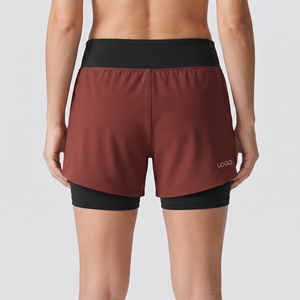 Shorts de sport 2-en-1 personnalisés pour femmes, légers, avec poches, pour la course, la gym et l'entraînement – Vente en gros - Product Image 2