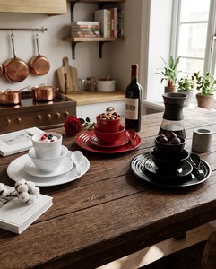 [Directo de Fábrica] Resina PGT resistente fabricada en Taiwán. Cubertería y cuenco duraderos y elegantes - Rojo Clásico - Product Image 2