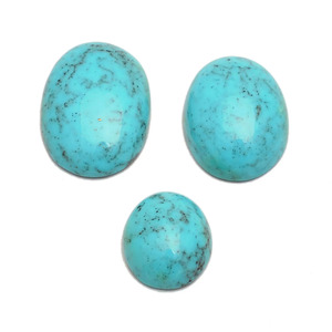 Cabochon ovale en turquoise naturelle d'Arizona de qualité AAA+, 14 mm-18 mm, matrice de turquoise, garni de cuivre, pierre semi-précieuse pour bijoux - Product Image 1