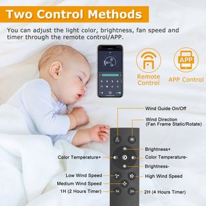 Ventilatore da Soffitto LED 30W con Luce, Lampada a Sospensione 20.5 Pollici, 3 Velocità Ventilatore, Telecomando, Timer, Controllo APP - Product Image 6