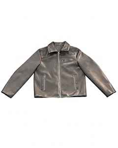 Blouson en cuir PU pour homme, style motard, imprimé croix métallique, vintage, streetwear, DTG, coupe oversize, vente en gros OEM - Product Image 2