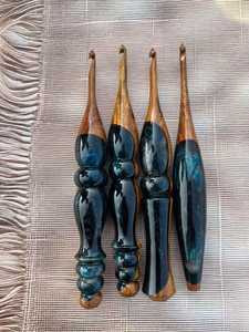 Handmade Blue Resin Natural Wood Angel <b>Crochet</b> Needles Ergonomic Soft Handle Customized Color Logo for Knitting-Craft - Product Image 3