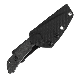 Cuchillos de hoja fija negros y grises con mango de fibra de carbono, hoja oscura y funda negra para uso general en exteriores. - Product Image 3