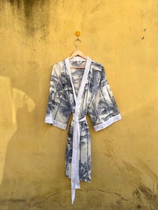 Robe longue décontractée d'été pour femmes, imprimé floral, col en V, manches courtes, tissée en coton 100% - Product Image 5