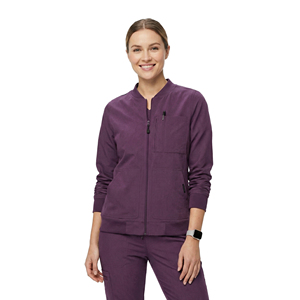 Chaqueta de uniforme médico para mujer al por mayor, chaqueta cálida para hospital, chaqueta de enfermera con cremallera frontal, abrigo bomber acanalado, ropa de trabajo para enfermeras - Product Image 1