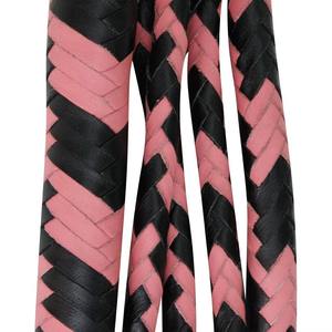 แส้หนัง PU สีดำและชมพูพร้อมด้ามจับแบบถักสำหรับฝึกขี่ม้า - Product Image 3