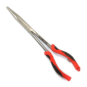 Pince à bec long de 11 pouces de qualité supérieure, à dents crantées, outil de pêche avec ressort de rappel, outils multifonctions pour retirer les hameçons, en acier inoxydable - Product Image 1