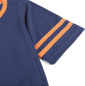 Maillot de sport à col en V et manches courtes avec rayures blanches, en polyester à séchage rapide, chemise décontractée pour l'été, ODM - Product Image 4