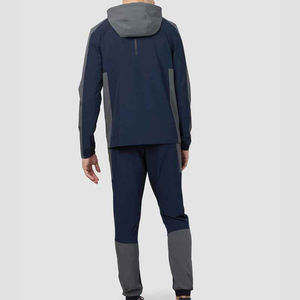 Veste de survêtement grise pour homme avec fermeture éclair intégrale, col montant, poches latérales, respirante, décontractée, coupe classique, saison printemps - Product Image 6