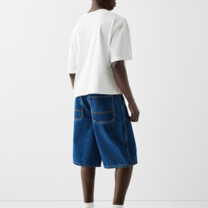 เสื้อยืดเปล่าสำหรับสกรีนลาย ขายส่ง ผ้าฝ้าย 100% ผู้ชาย 220GSM แขนสั้น สกรีนโลโก้ได้ ทรงครอป ระบายอากาศดี โรงงานรับผลิตแบบ OEM ODM - Product Image 3