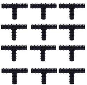 Conector en T de PVC negro de 16 mm con púas, adaptador de riego por goteo para agricultura, granja, invernadero, césped, jardín, línea de agua. - Product Image 3