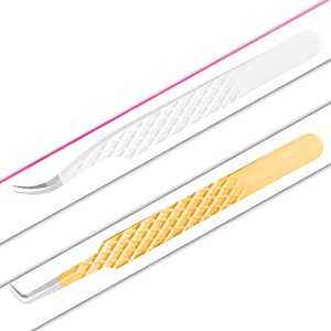 Sustainable 45 Degree Slim Boot Stainless Steel <b>Lash</b> Tweezers Strong Grip Eyelash Extension Tweezers Volume Beauty Customizable - Product Image 2