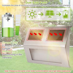 Confezione da 2 Lampade da Parete per Esterni Impermeabili con Accensione/Spegnimento Automatico, Luce Solare a 2 LED per Gradini - Product Image 4