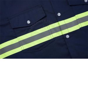 High Visibility Safety <b>Shirt</b> Class 2 Reflective Long Sleeve Workwear with Custom Logo Design Button Down FRC Welder Custom - Product Image 3