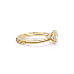 Bague de fiançailles East West en or massif 10k 14k 18k avec diamant de laboratoire rond de 2 carats, taille Knife Edge, vente en gros, bijoux de mariée - Product Image 3