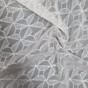 ผ้าลูกไม้ยืดลายเรขาคณิต 147 ซม. น้ำหนักเบา สีตามสั่ง ไนลอนผสมสแปนเด็กซ์ ระบายอากาศได้ดี เนื้อนุ่ม เหมาะสำหรับชุดชั้นใน ชุดนอน ชุดแต่งงาน - Product Image 6