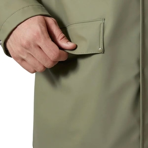 <b>Men's</b> Hooded Waterproof Rain Jacket Long Sleeve Casual Outdoor PU Coat With Pockets Autumn Wear - Product Image 3
