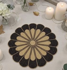 <b>Beaded</b> <b>Placemats</b> Set Dinner Wedding Parties Festive Decor High Quality Glass <b>Beaded</b> <b>Placemat</b> - Product Image 5