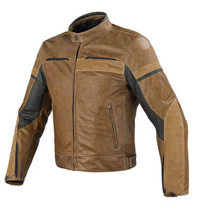 Veste en cuir véritable de vache vieilli pour homme, style motard vintage, fournisseur en gros OEM ODM pour l'hiver - Product Image 3