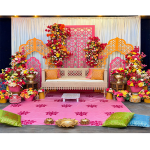 Moroccan Style Laser Cut Panels For Henna Night Decor Vibrant Sangeet Stage <b>Backdrops</b> Colourful Jali Design Metal <b>Frame</b> Setup UK - Product Image 1