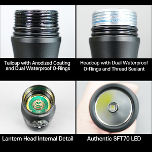Lampe de plongée LED 100W 3100 Lumens 6500K Rechargeable ZEROBEAM D7 IP68 Étanche 100m Projecteur sous-marin à faisceau concentré Trempé - Product Image 4