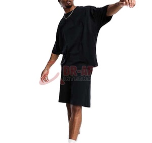 Streetwear d'été décontracté pour hommes, logo personnalisé, ensemble t-shirt et short à manches courtes de grande taille, survêtement décontracté deux pièces respirant - Product Image 3