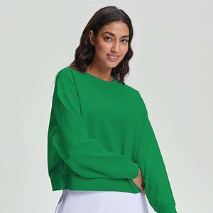 เสื้อสเวตเชิ้ตบล็อกสีสำหรับผู้หญิง คอกลม แขนยาว ทรงหลวม ผ้าฟลีซผสมคอตตอนเนื้อนุ่ม สไตล์ลำลอง - Product Image 3