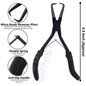 Kit d'outils professionnels pour extensions de cheveux – Ensemble d'outils pour extensions de cheveux à micro-perles avec pinces de pose et d'ouverture, pinces à boucles, aiguilles - Product Image 4