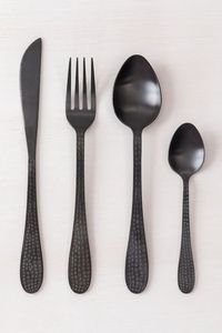 Juego de Cubiertos Clásicos de 5 Piezas, Cuchara, Tenedor y Cuchillo, Acabado Negro Mate, para Hotel y Restaurante, Personalizable, Bajo MOQ - Product Image 3