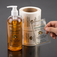 Étiquette de shampooing transparente de luxe personnalisée, logo personnalisé, autocollant en vinyle imperméable, étiquettes d'emballage de produits cosmétiques