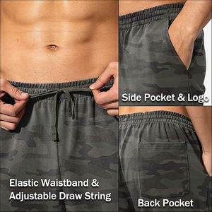 Pantalones de chándal de camuflaje para hombre, de corte holgado, de pierna recta, de forro polar, al por mayor, OEM, chándal de pierna ancha para hombre - Product Image 4