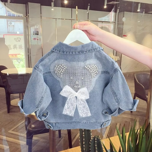 Nueva Chaqueta Vaquera Casual de Primavera/Otoño para Niñas, Blusa Moderna Estilo Bebé con Estampado de Dibujos Animados, Parka - Product Image 5