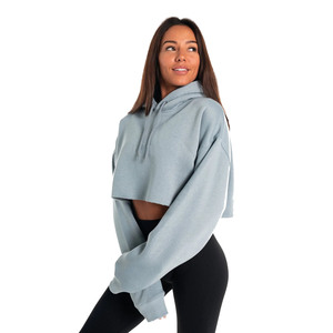 Solid Color Stylish Long Sleeve <b>Crop</b> <b>Top</b> Women Hoodie Hot Sale by Season Breathable Drawstring <b>Crop</b> <b>Top</b> Women's Hoodies - Product Image 6
