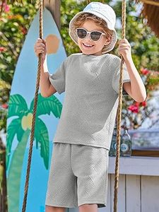 Ensemble de 2 pièces pour l'été, t-shirts à manches courtes en maille respirante et shorts à taille élastique, ensembles texturés - Product Image 6