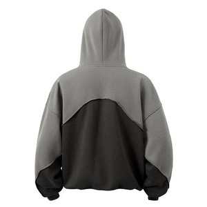 เสื้อฮู้ดดี้แขนสั้นผู้ชาย SHY SPORTS OEM คุณภาพสูง ผลิตตามสั่ง ขายส่ง ดีไซน์ใหม่ คอเต่าปานกลาง ตัดต่อผ้า ปักลาย ผ้าฝ้าย - Product Image 6