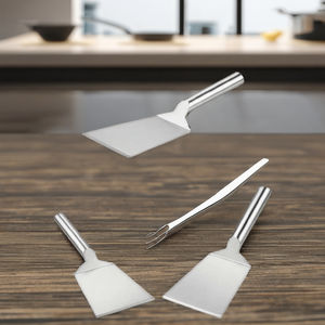 Spatule de barbecue multifonctionnelle en acier inoxydable à pointe inclinée, réutilisable et durable, pour crêpes, pizzas, tartes et autres préparations culinaires - Product Image 2