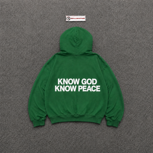 Green No God No Peace Graphic Hoodie Oversized Streetwear Pullover Sweatshirt Unisex Men <b>Women</b> Casual Fashion Hooded <b>Top</b> Bold - Product Image 6