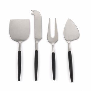 4PCS Stainless Steel <b>Cheese</b> <b>Knife</b> <b>Set</b> with Black Handle <b>Cheese</b> Serving Tools Wholesale - Product Image 1