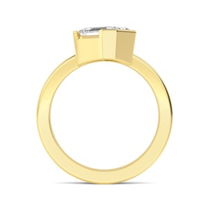 Anillo de diamante de laboratorio con corte esmeralda premium y engaste de oro rosa de 10 quilates para bodas y compromisos de lujo. - Product Image 4