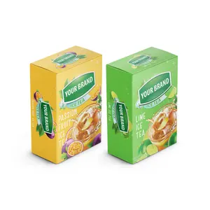 OEM Private Label Passion Fruit tè in polvere miglior Aroma bevanda istantanea ghiaccio limone tè in polvere scatole personalizzate con Logo Packaging