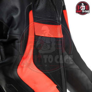 Traje de carreras de motos en contraste de color negro y rojo, diseño personalizado, conjunto de una pieza desmontable para carreras de motos alpinestrar. - Product Image 6