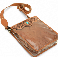 Sac bandoulière transparent avec rabat en cuir fleuri, sac à rabat en cuir, sac fleuri en cuir, sac bandoulière pour femme de haute qualité - Product Image 5