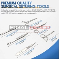 Kit Completo de Práctica de Sutura, 40 Piezas, Modelo de Esqueleto 410, Acero Inoxidable Japonés con Acabado Pulido, 100% de Alta Calidad Médica