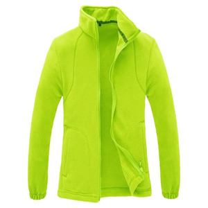 Custom Women Polar Fleece Jacket Sky Blue Red Lime Green Magenta Yellow Pink <b>Stand</b> Collar Full Zip Up Warm Outdoor Coat - Product Image 1