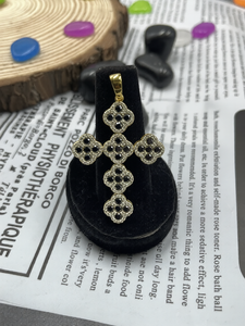 Pendentif croix en diamant noir, argent sterling 925, serti de diamants moissanite, style hip hop, pour homme et femme. - Product Image 2