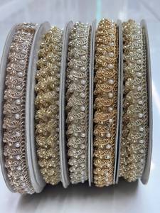 ลูกไม้ปักลายโลหะโพลีเอสเตอร์แบบกระจกเงา  สามารถซักได้ สีตามสั่ง กว้าง 2 นิ้ว สำหรับงาน DIY และขายส่ง - Product Image 5