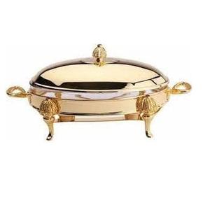 Ensemble de réchauds de buffet haut de gamme, modernes, durables et écologiques, avec couvercle martelé doré et support en treillis en acier inoxydable, pour hôtels et événements - Product Image 2